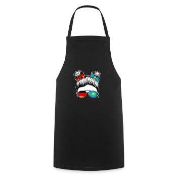 Kazakhstan Germany Kazakhstan - Cooking Apron - black - Front - AI Model Male 185 dark (185cm)