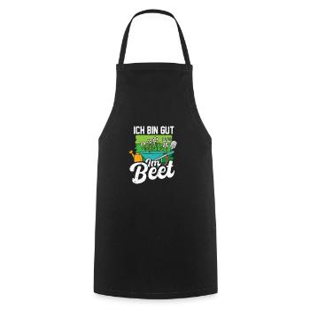 Ich bin gut im Beet Garten Gärtner Outfit - Kochschürze - Schwarz - Vorne - AI Model Male 185 dark (185cm)