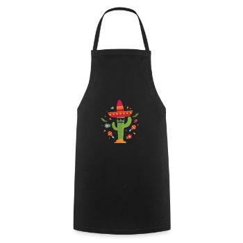 Jardin de cactus Sombrero mexicain - Tablier de cuisine - noir - Devant - AI Model Male 185 dark (185cm)