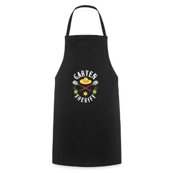 Garten Sheriff HobbyGärtner Outfit - Kochschürze - Schwarz - Vorne - AI Model Male 185 dark (185cm)