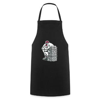 Funny Local Egg Dealer Chicken Design - Cooking Apron - black - Front - AI Model Male 185 dark (185cm)