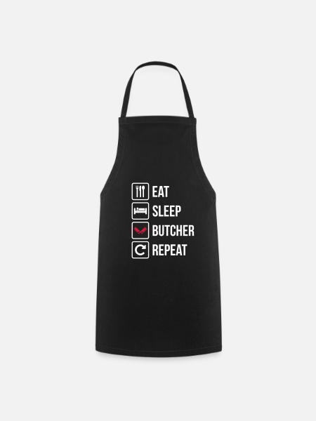 Eat Sleep Butcher Repeat - Kochschürze - Schwarz