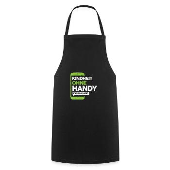 Kindheit Ohne Handy Ich War Dabei | Lustig Spruch - Kochschürze - Schwarz - Vorne - AI Model Male 185 dark (185cm)