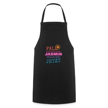 Geschenk für Jasmin - Kochschürze - Schwarz - Vorne - AI Model Male 185 dark (185cm)