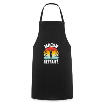 maçon retraité - Tablier de cuisine - noir - Devant - AI Model Male 185 dark (185cm)