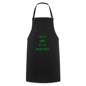 No quirks, just special effects! - Cooking Apron - black - Front - AI Model Male 185 dark (185cm)