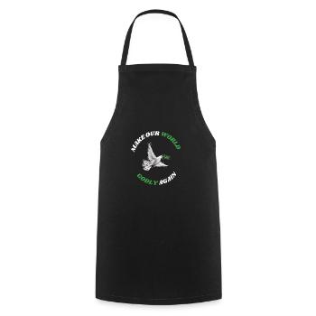 Rendez notre monde à nouveau pieux ! Colombe de la paix mondiale - Tablier de cuisine - noir - Devant - AI Model Male 185 dark (185cm)