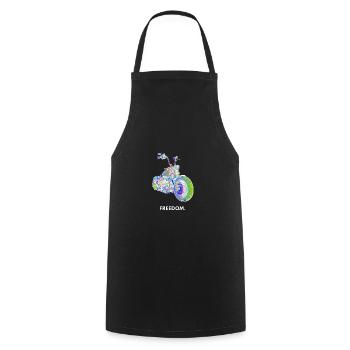 Motorcycle Chopper Freedom Biker Motorcyclist - Cooking Apron - black - Front - AI Model Male 185 dark (185cm)