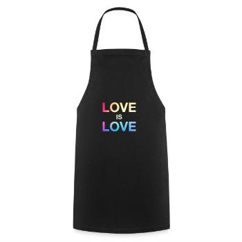 LGBTQ Gay Lesbian Bi Queer Trans CSD - Cooking Apron - black - Front - AI Model Male 185 dark (185cm)