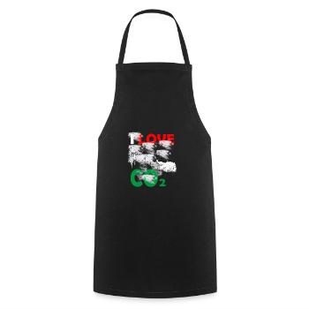 I love Co2 - Cooking Apron - black - Front - AI Model Male 185 dark (185cm)