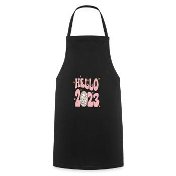 Happy New Year 2023 New Year's Eve Christmas - Cooking Apron - black - Front - AI Model Male 185 dark (185cm)