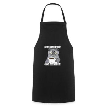 Ganz Dünnes Eis Morgenmuffel Katze Kaffee - Kochschürze - Schwarz - Vorne - AI Model Male 185 dark (185cm)