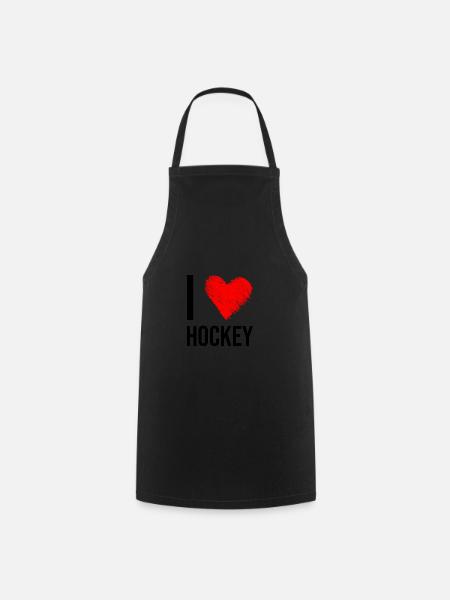 I love Hockey - Kochschürze - Schwarz