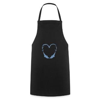 Delfin Design Delfine Liebe - Kochschürze - Schwarz - Vorne - AI Model Male 185 dark (185cm)