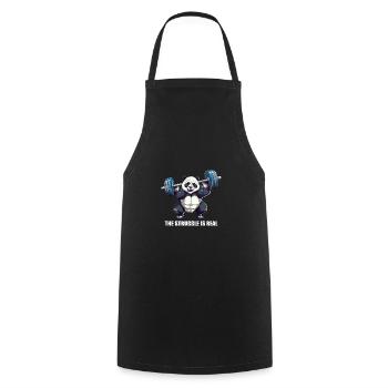 Panda Hantel Workout the struggle is real - Kochschürze - Schwarz - Vorne - AI Model Male 185 dark (185cm)