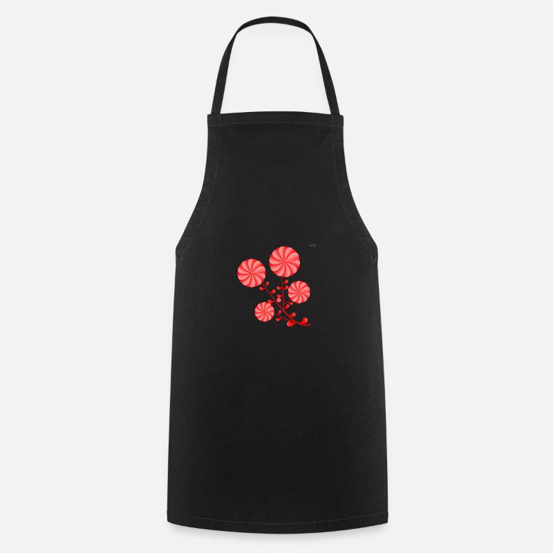 Red folk design #2 - Cooking Apron - black