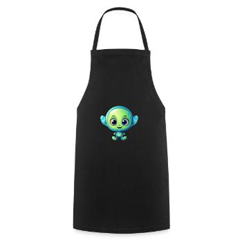 Kawaii Lachender Alien - Kochschürze - Schwarz - Vorne - AI Model Male 185 dark (185cm)