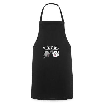 Rock and Roll Stein Klopapier Musiker Rock - Kochschürze - Schwarz - Vorne - AI Model Male 185 dark (185cm)