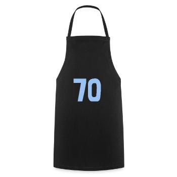 70. 70 YEARS. 70TH ANNIVERSARY. 70TH ANNIVERSARY. - Cooking Apron - black - Front - AI Model Male 185 dark (185cm)