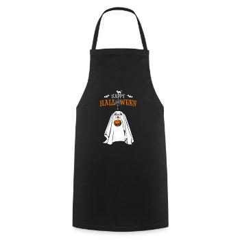 Happy Halloween Dog Spirit Pumpkin Dogs Wilsigns - Cooking Apron - black - Front - AI Model Male 185 dark (185cm)