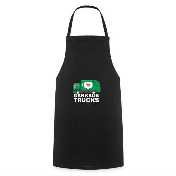 I love garbage trucks - Cooking Apron - black - Front - AI Model Male 185 dark (185cm)