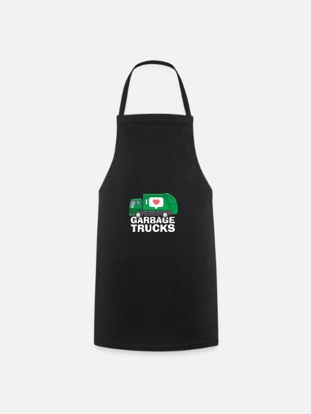 I love garbage trucks - Cooking Apron - black