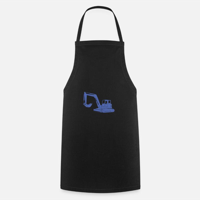 Baggerfahrer Silhouette - Baugeräteführer - Kochschürze - Schwarz