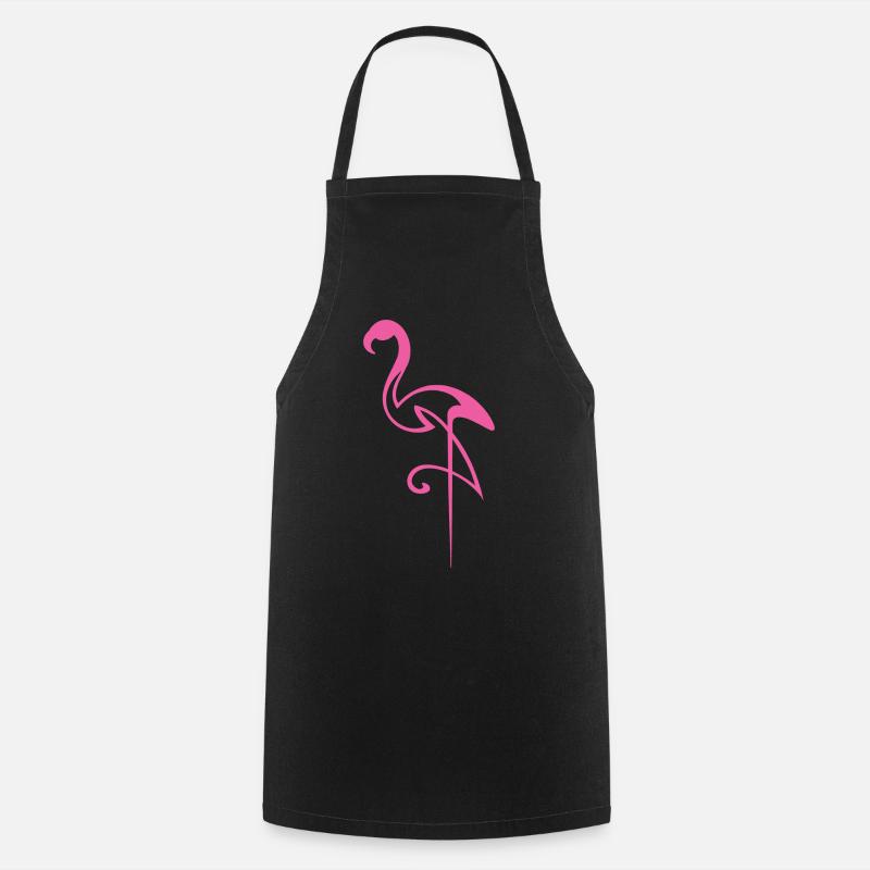 Flamingo - Kochschürze - Schwarz