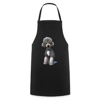 Bedlington Terrier - Kochschürze - Schwarz - Vorne - AI Model Male 185 dark (185cm)