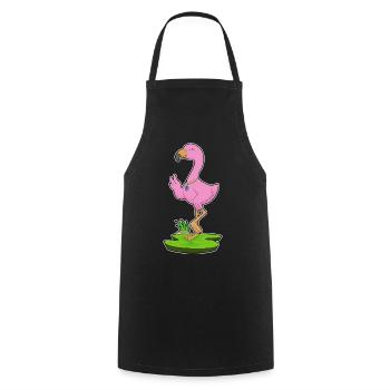 Flamingo Halskette - Kochschürze - Schwarz - Vorne - AI Model Male 185 dark (185cm)