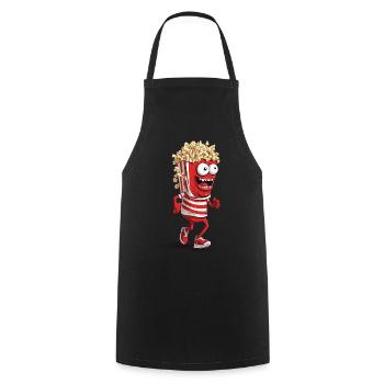 Popcorn Monster Halloween Filmabend Spaß - Kochschürze - Schwarz - Vorne - AI Model Male 185 dark (185cm)