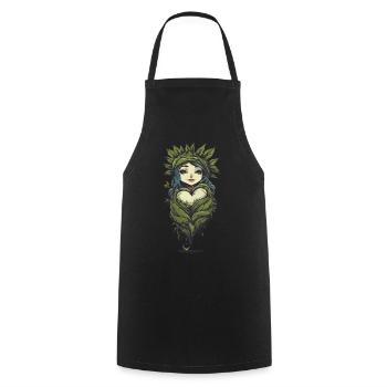 Magische Pflanzenliebe Tattoo Style - Kochschürze - Schwarz - Vorne - AI Model Male 185 dark (185cm)
