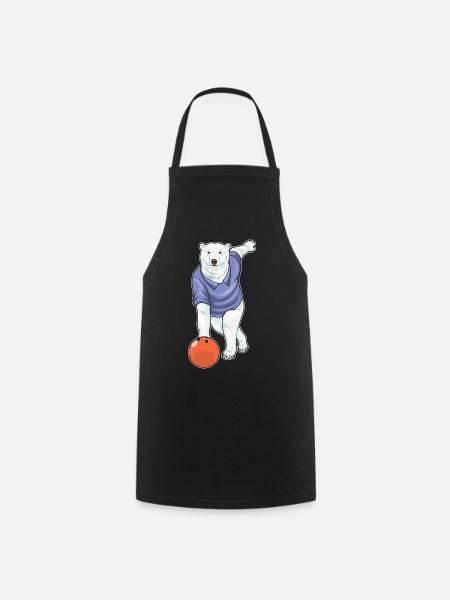 Eisbär Bowling Bowlingkugel - Kochschürze - Schwarz