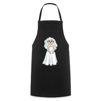 Suricate Voile de mariée Mariage - Tablier de cuisine - noir - Devant - AI Model Male 185 dark (185cm)