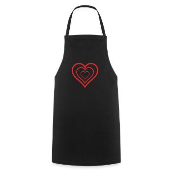 MISTRESS. HEART. MASTER. THANK YOU. THANK YOU MISTRESS. - Cooking Apron - black - Front - AI Model Male 185 dark (185cm)