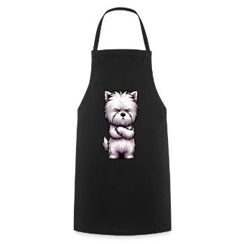 West highland terrier Westie West highland dog - Cooking Apron - black - Front - AI Model Male 185 dark (185cm)