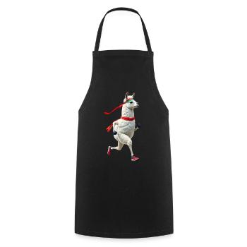 Lama avec bandeau jogging - Tablier de cuisine - noir - Devant - AI Model Male 185 dark (185cm)