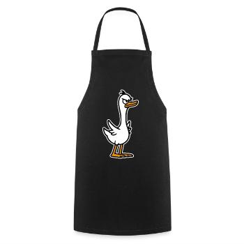 Oie en colère - Tablier de cuisine - noir - Devant - AI Model Male 185 dark (185cm)