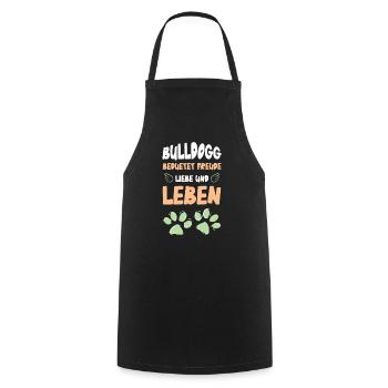 Bulldogg Bedeutung Freude Liebe Leben - Kochschürze - Schwarz - Vorne - AI Model Male 185 dark (185cm)