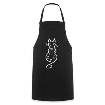 Écussons de dos Cat Minimalist Line Bengal - Tablier de cuisine - noir - Devant - AI Model Male 185 dark (185cm)