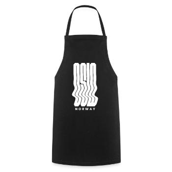 Oslo Norway Nordic Wave logo design - Cooking Apron - black - Front - AI Model Male 185 dark (185cm)