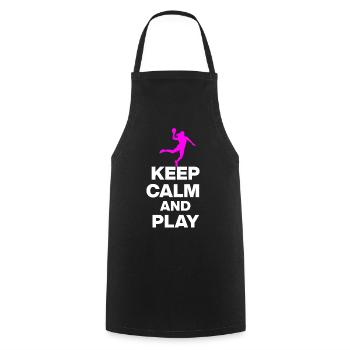 RESTEZ CALMES ET JOUEZ AU HANDBALL ! EM GIFT ALLEMAGNE - Tablier de cuisine - noir - Devant - AI Model Male 185 dark (185cm)