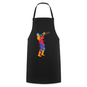 Trombonist Colorful Trombone Player Kids Trombone - Cooking Apron - black - Front - AI Model Male 185 dark (185cm)