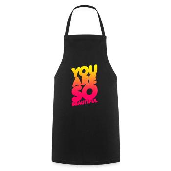 You are so beautiful (degradé) - Tablier de cuisine - noir - Devant - AI Model Male 185 dark (185cm)