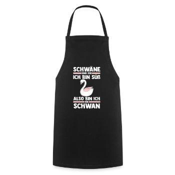 Schwan - Kochschürze - Schwarz - Vorne - AI Model Male 185 dark (185cm)