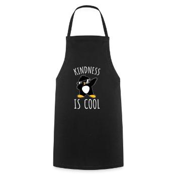La gentillesse est cool dabbing dab danse geste pingouin - Tablier de cuisine - noir - Devant - AI Model Male 185 dark (185cm)