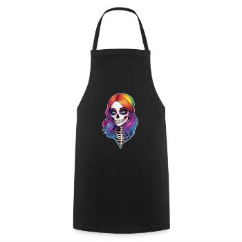 Halloween - Rock & Regenbogen - Kochschürze - Schwarz - Vorne - AI Model Male 185 dark (185cm)