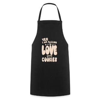 I love cookies crazy on chocolate chip cookies - Cooking Apron - black - Front - AI Model Male 185 dark (185cm)