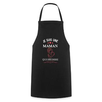 T-shirt Fête des Mères - Maman qui déchire - Tablier de cuisine - noir - Devant - AI Model Male 185 dark (185cm)