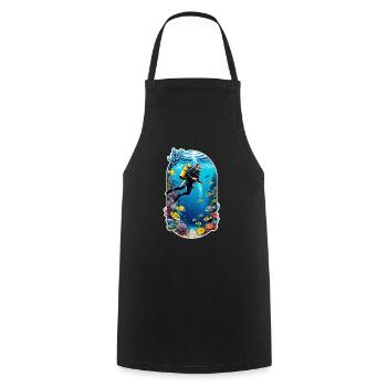 plongée sous marine - Tablier de cuisine - noir - Devant - AI Model Male 185 dark (185cm)